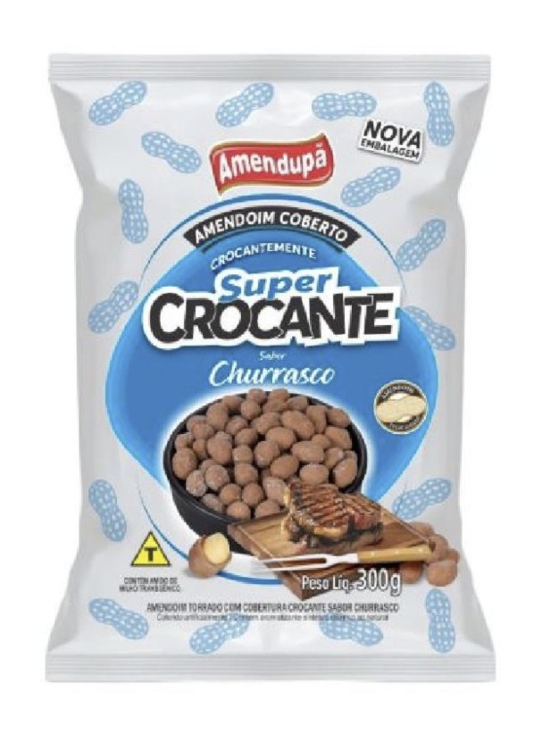 Amendupã Amendoim Super Crocante Churrasco – 60 g • Caixa com 30 unidades