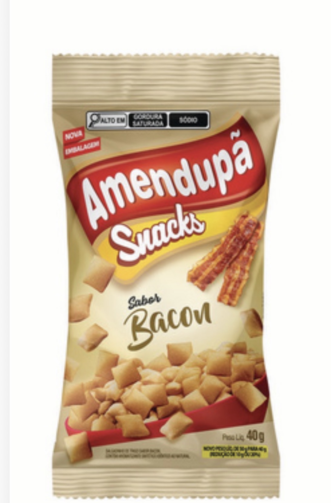 Amendupã Snacks sabor Bacon – 40 g