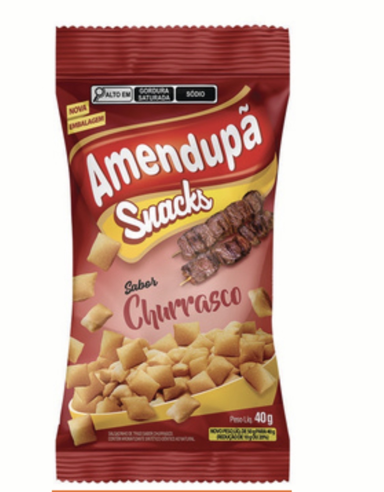 Amendupã Snacks sabor Churrasco – 40 g