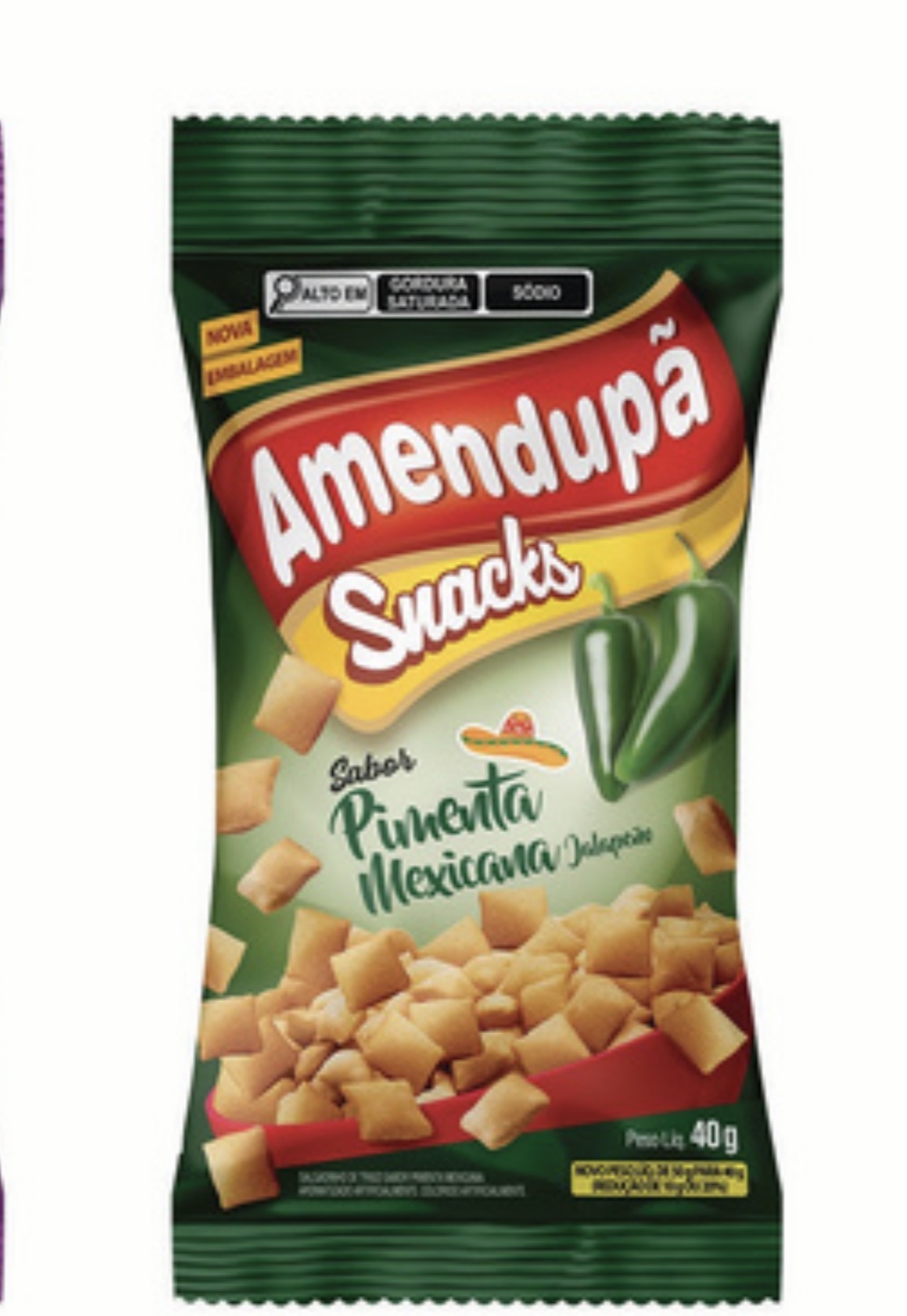 Amendupã Snacks sabor Pimenta Mexicana – 40 g