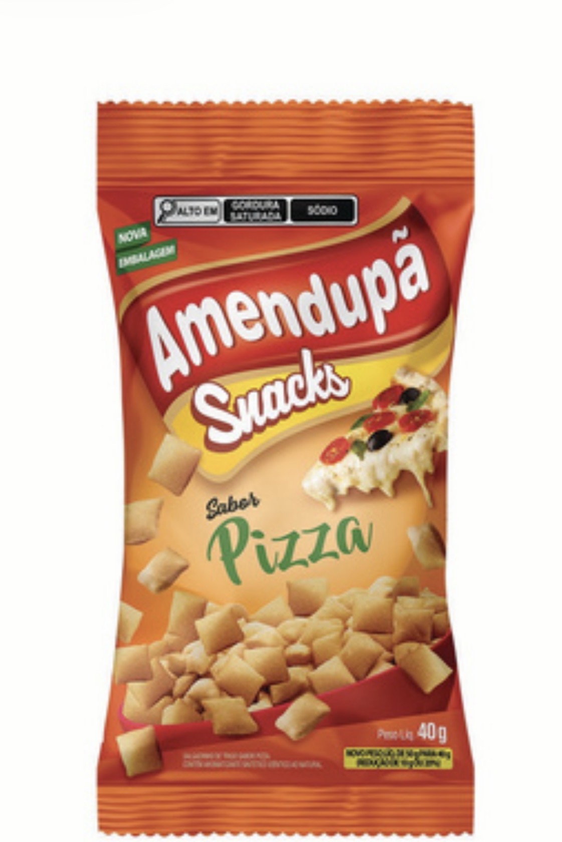 Amendupã Snacks sabor Pizza – 40 g