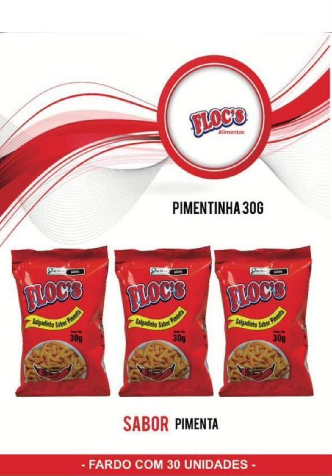 Floc's Pimentinha – 30 g • Fardo com 30 unidades